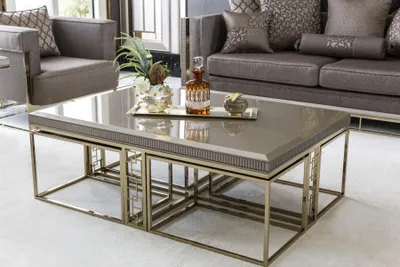Immagine prodotto di Tavolino da caffè marrone, design elegante, ideale per il soggiorno, mobili