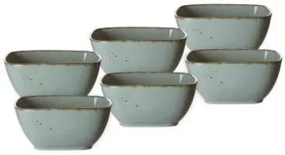 Imagen del producto de Juego de 6 cuencos para cereales de gres azul.