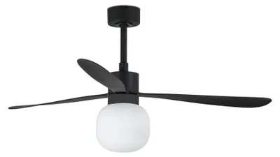 Produktbild von Energiespar Deckenventilator mit LED Beleuchtung und Fernbedienung Amelia III Schwarz 132 cm