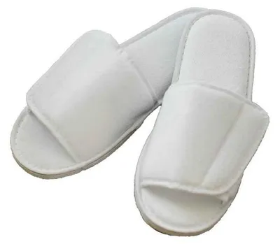 Produktbild von Towel City - Hausschuhe für Herren/Damen Uni, Klettverschluss, Open Toe LT4520 (42 EU - 45,5 EU) (Weiß)