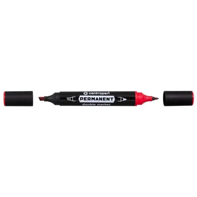Image de Marqueur permanent Centropen 1666, double face, rouge