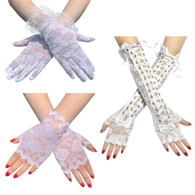 Productafbeelding van Elzusha - Set van 3 Vingerloze Handschoenen voor Kostuums