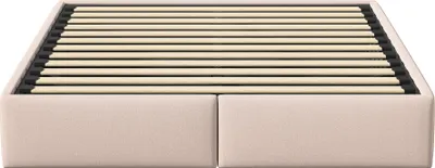 Produktbild von ProximaX Polsterbett 160x200cm – mit hydraulischem Lagerung und 2 Schubladen – Hydraulisches Doppelbett Leinen Stauraumbett Holzbett ohne Kopfteil – Beige