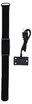 Zdjęcie produktu dla Inteligentna opaska na rękę, tracker fitness dla mężczyzn i kobiet, wykonana z nylonu, wodoodporna, mierzy temperaturę, monitoruje sen, opaska zdrowotna z aplikacją, kolor: czarny