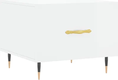 Image de vidaXL Table basse blanc brillant 50x50x40 cm bois composite