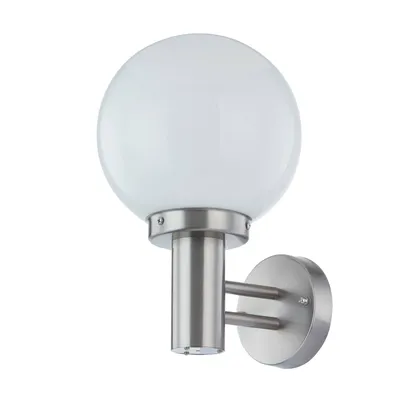 Produktbild von Lindby Außenwandlampe Nada, Edelstahl, Glas, 32 cm hoch, E27