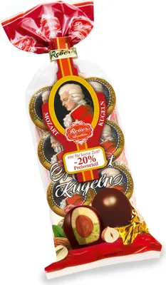 Produktbild von Mozart Kugeln mit allerfeinster Alpenmilch Schokolade 160g