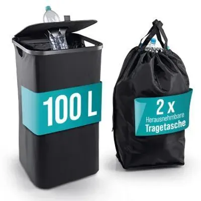 Produktbild von EASYmaxx Pfandflaschen Sammelbehälter 100 l, mit 2 x Flaschentasche,  15478