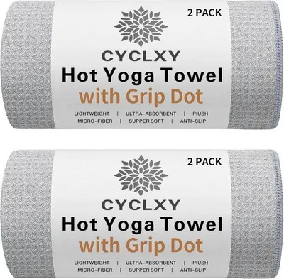 Produktbild von Famanu Yogahandtuch Set 2 Stück - Antirutsch, Absorbierend, Mikrofasern