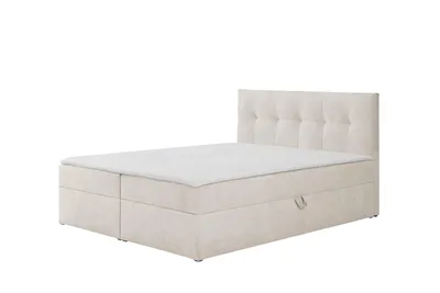 Produktbild von Ravio Boxspringbett Toronto 160x200 mit Bettkasten, Polsterbett mit Bonell Matratze & Topper – Luxus für dein Schlafzimmer, Gerra - Creme