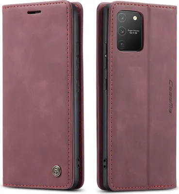 Produktbild von Galaxy S10 Lite Hülle, LaimTop Retro Kunstledertasche TPU Innere, Kartenfächer, Magnetverschluss, Klapphülle mit Standfunktion Schutzhülle für Samsung Galaxy S10 Lite Rot