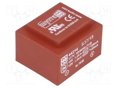Obrázok produktu pre 1x Transformátor: 15V, 117VAC, 107mA, 44214 – transformátory, 3,2VA, 107mA, 15V