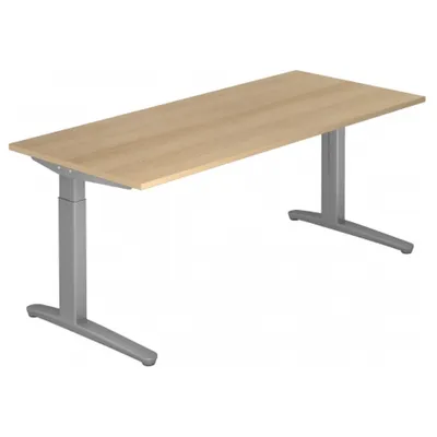 Produktbild von Schreibtisch C-Fuß 180x80cm Eiche/Silber