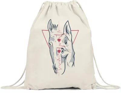 Produktbild von Hund Pferd Turnbeutel Gymsack Tierliebhaber Pferdeliebhaber Pferdeflüsterer Hundeliebhaber Reiten Hobbie Liebe Tiere