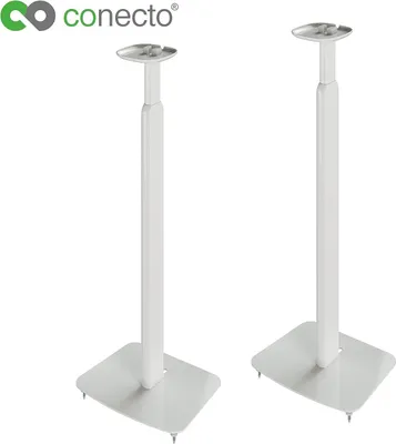 Produktbild von conecto höhenverstellbarer Lautsprecherständer für SONOS ONE® und SONOS ONE SL®, Wandabstand 25cm, Traglast 3kg, weiß, 2er Set