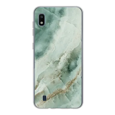 Produktbild von MuchoWow® Handyhülle Schutzhülle Hülle für Samsung Galaxy A10 Naturstein - Grün - Chic Silikon Softcase Handy Hülle - Schutzhülle