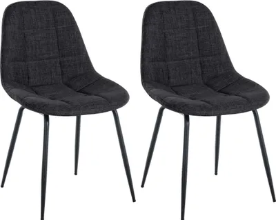 Produktbild von 2er Set Stuhl HLO-CP25 Stoff dunkelgrau