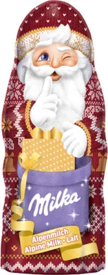 Zdjęcie produktu dla Milka Father Christmas Alpine Milk w pięknej edycji Design Edition 45g