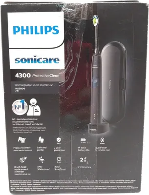 Immagine prodotto di Philips Sonicare ProtectiveClean 4300 4300 HX6800/87 Spazzolino sonico con 1 modalità e custodia da viaggio, per adulti, sonico, cura quotidiana, 62.000 movimenti al minuto, nero, a batteria