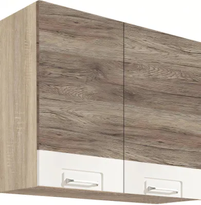 Productafbeelding van Keukenwandkast - ECONO 43G - Wandkast 80 cm met 2 deuren, wit hoogglans