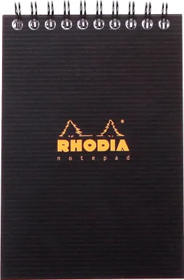 Produktbild von Rhodia 5x Notepad Rhodiactive A6, Spiralblock, 80 Bl kariert 90g Schwarz 13920C