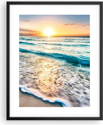Produktbild von Gerahmtes Poster - Schwarzer Rahmen - Meer Welle Strand - 40x50 cm - Wand Bild - Wanddeko - Wandbilder - Kunstposter - Wandposter - Bilderrahmen - Bilder - Kunstdruck - Wandbild - P2BPA40x50-3621