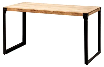 Produktbild von Esstisch rechteckig 120 cm aus Akazie Massivholz – Kleiner Esszimmertisch im Industrial Design mit Metallgestell, massiver Küchentisch für 4-6 Personen