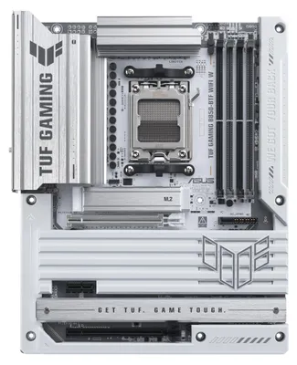 Produktbild von ASUS TUF GAMING B850-BTF WIFI W, AMD, Sockel AM5, AMD Ryzen 7000 Series, AMD Ryzen 8000 Series, AMD Ryzen 9000 Series, DDR5-SDRAM, 256 GB, DIMM
