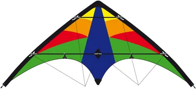 Obrázek produktu pro Knoop Kites Delta – akrobatický drak Stunt Pilot, 2-vláknový, vícebarevný, textilní