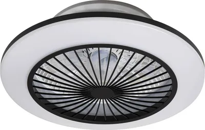Produktbild von Lindby LED-Deckenventilator Mamuti, schwarz, leise, Ø 55 cm