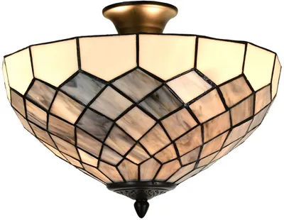 Produktbild von Clayre & Eef Deckenlampe Tiffany Ø 41x24 cm Grau Glas