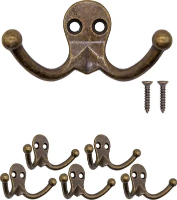 Produktbild von 'FUXXER® - Massive Antik Doppel-Haken, Garderoben-Haken, Handtuch-Haken Kleider-Haken, bronze'