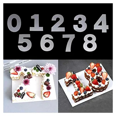 Produktbild von Backform Zahlen Set 10 Zoll für Kuchen und Torten 0-8, 9 Stück