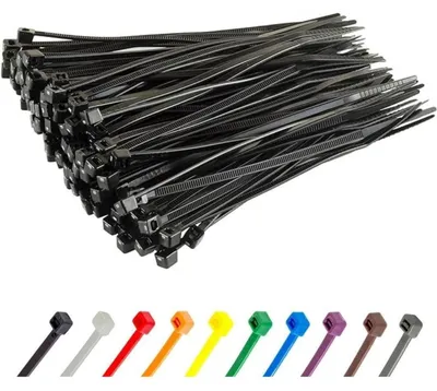 Productafbeelding van Kabelbinders, 100 stuks, zwart, 100 mm x 2,5 mm, UV-bestendig, treksterkte 8,1 kg