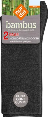 Productafbeelding van Alleen de 2-pack bamboe comfort sokken voor heren, zachte comfortboord, bamboe sokken