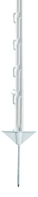 Produktbild von Electra Kunststoffpfahl 105 cm mit Doppeltritt - weiß - 40 Stück Weidezaunpfähle