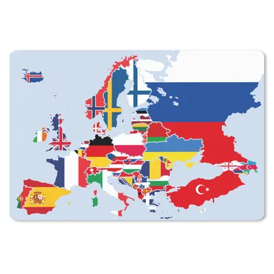 Produktbild von MuchoWow® Mauspad Mousepad Karte - Europa - Flagge 27x18 cm - Mousepads - Maus Mat - Pad - Mausunterlage - Büroartikel - Desk Matten