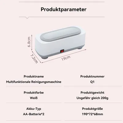 Produktbild von Ultraschallreiniger Mini Ultraschallgeräte,Multifunktionale Reinigungsmaschine,19x7x6.8cm