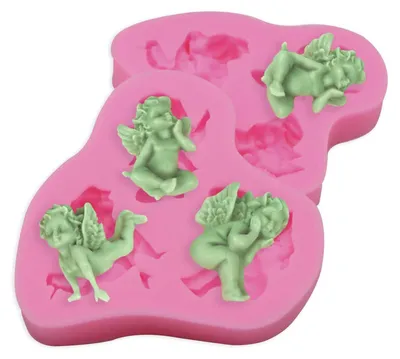 Engelform Fondant-Silikonform, 2 Stück, BPA-frei, rosa