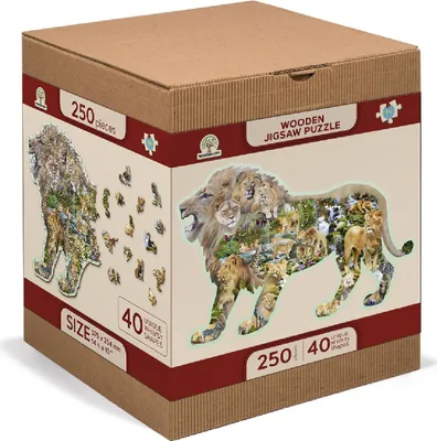 Zdjęcie produktu dla Drewniane puzzle, Król Dżungli, 250 elementów