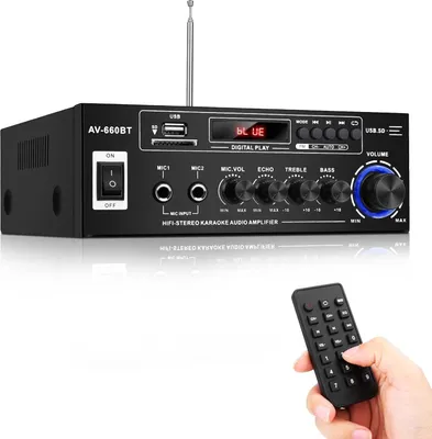 Produktbild von HiFi-Verstärker, 200W Digital Stereo Verstärker, Bluetooth HiFi Audio Endstufe FM Leistungsverstärker, 2 Kanäle Digitale Endverstärker Soundverstärker