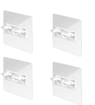 Produktbild von INF Selbstklebende Regalstützen – Halterungen für Regale im 4er-Pack Transparent