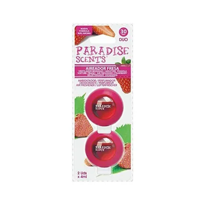 Zdjęcie produktu dla Samochodowy odświeżacz powietrza Paradise Scents Strawberry Duo (2 sztuki)