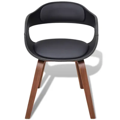 Immagine prodotto di vidaXL Sedie da pranzo 2 pezzi in legno curvato nero e Pelle finta