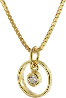 trendor 51098 Kinder Taufring-Anhänger Gold 333 mit Vergoldeter Silberkette 1