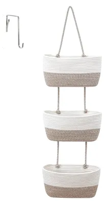 Obrázok produktu pre Omgoods – Zavesiač na uskladnenie z bavlny s 3 priehradkami