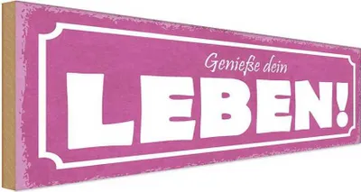 Produktbild von vianmo Holzschild 10x27 cm genieße dein Leben Dekoration