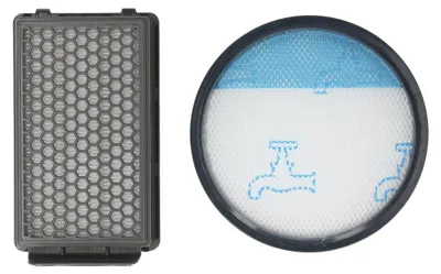 Two vacuum cleaner filters are shown against a white background.