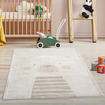 Produktbild von Kinderteppich Creme, Beige - 160x230 cm - Tier-Motiv Teddy-Bär - Kinderzimmerteppiche