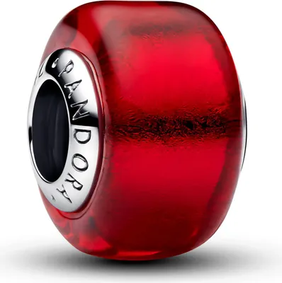 Immagine prodotto di PANDORA Charm in vetro di Murano rosso color argento 794425C00
